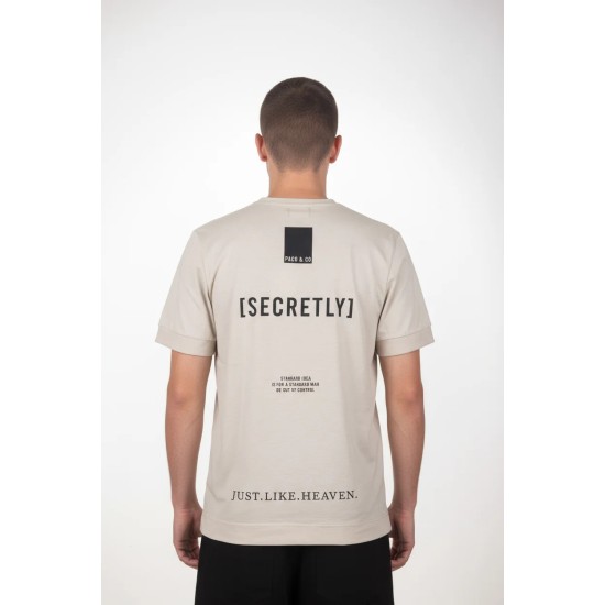 Ανδρικό T-shirt PACO&CO 2631045 BEIGE Κανονική γραμμή- Cotton