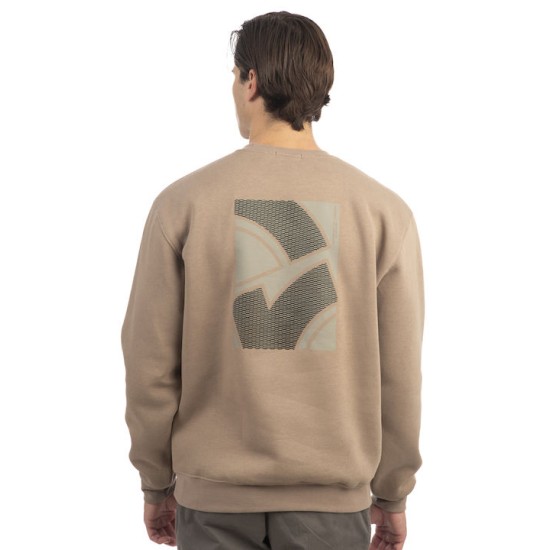 Ανδρικό HOODIE με πίσω τύπωμα REBASE 242RTOP-1010 BEIGE