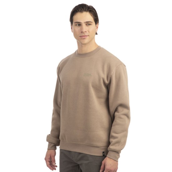 Ανδρικό HOODIE με πίσω τύπωμα REBASE 242RTOP-1010 BEIGE