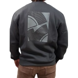 Ανδρικό HOODIE με πίσω τύπωμα REBASE 242RTOP-1010 ANTHRACITE