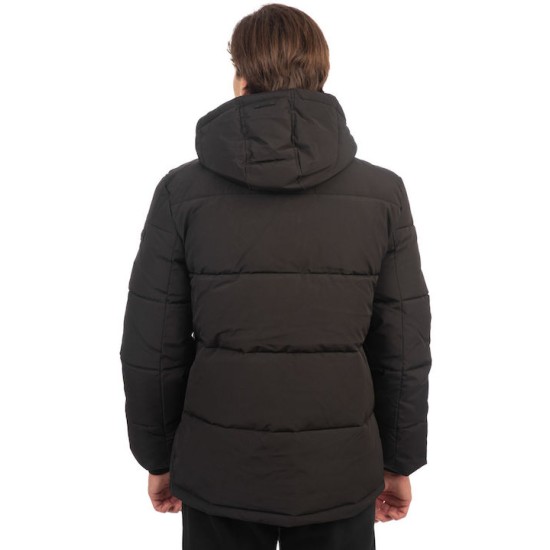 Ανδρικό puffer μπουφάν REBASE 242RJK-2004 BLACK