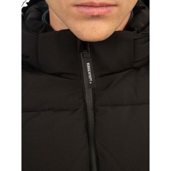 Ανδρικό puffer μπουφάν REBASE 242RJK-2004 BLACK