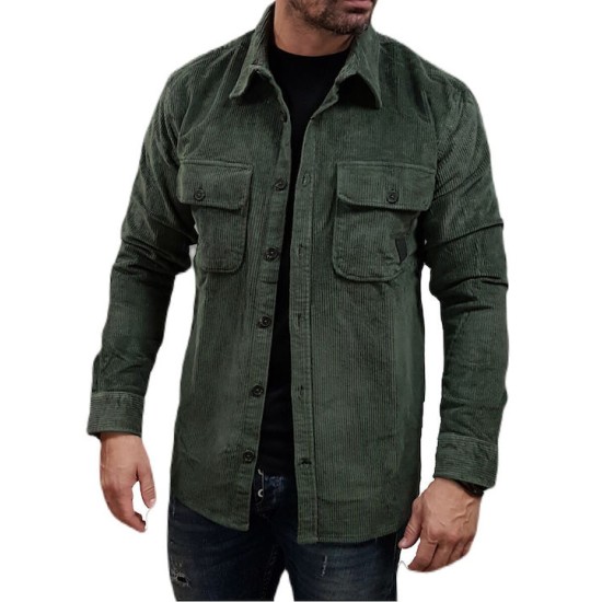 REBASE 242RGS-5003 MOUNTAIN GREEN OVERSHIRT Κοτλέ Πουκάμισο 