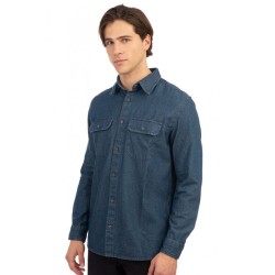 REBASE 242RDS-5000 DENIM BLUE Πουκάμισο Βαμβακερό