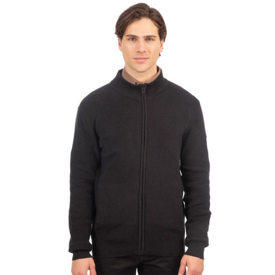 Ανδρική ζακέτα 242RKNIT-8005 BLACK Knit Full-Zip