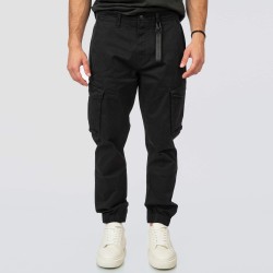 REBASE 252RCCP-4050 BLACK Cargo παντελόνι με λάστιχο 