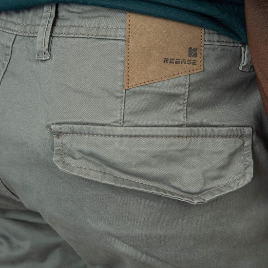 REBASE 252RCCP-4050 SAGE GREEN Cargo παντελόνι με λάστιχο 