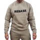 Ανδρικό hoodie REBASE 252RTOP-1057 DK BEIGE με ανάγλυφο τύπωμα
