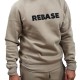 Ανδρικό hoodie REBASE 252RTOP-1057 DK BEIGE με ανάγλυφο τύπωμα