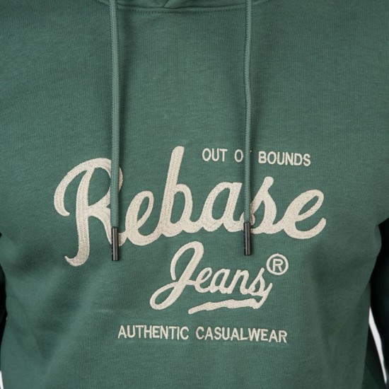 REBASE 252RTOP-1049 MOSS GREEN Φούτερ με κουκούλα 