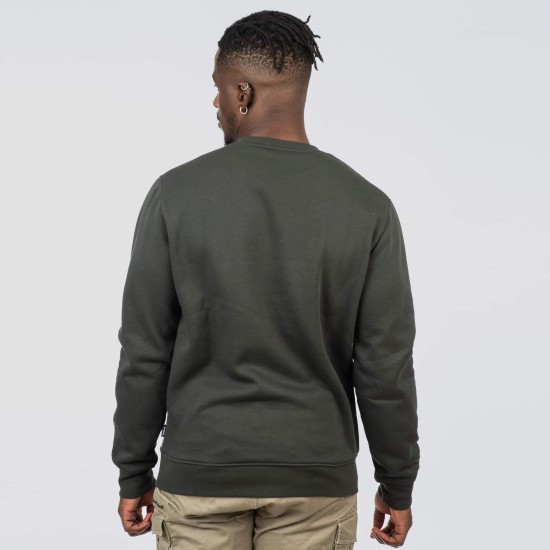 Ανδρικό hoodie REBASE 252RTOP-1066 FOREST GREEN με Λογότυπο
