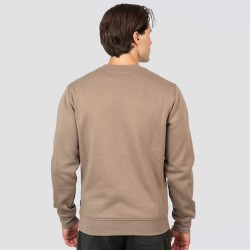 Ανδρικό hoodie REBASE 252RTOP-1066 DK BEIGE με Λογότυπο
