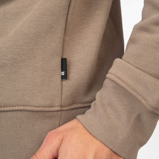 Ανδρικό hoodie REBASE 252RTOP-1066 DK BEIGE με Λογότυπο