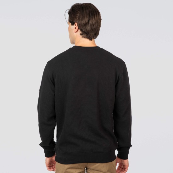 REBASE 252RKNIT-1067 PURE BLACK Μπλούζα πικέ