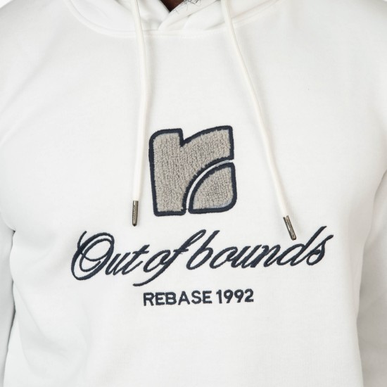 REBASE 252RTOP-1069 OFF WHITE Φούτερ με κουκούλα 