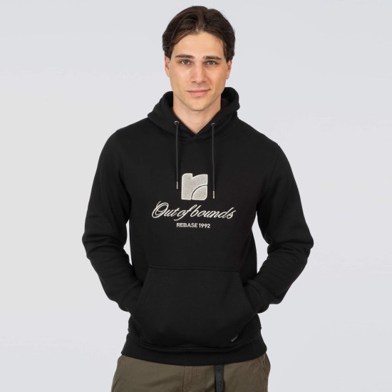 REBASE 252RTOP-1069 BLACK Φούτερ με κουκούλα 