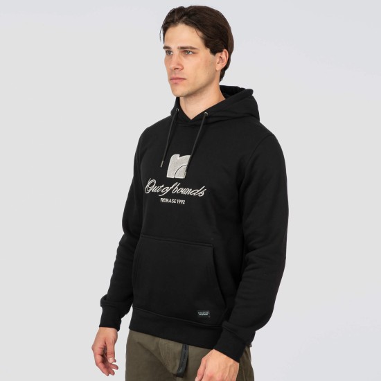 REBASE 252RTOP-1069 BLACK Φούτερ με κουκούλα 