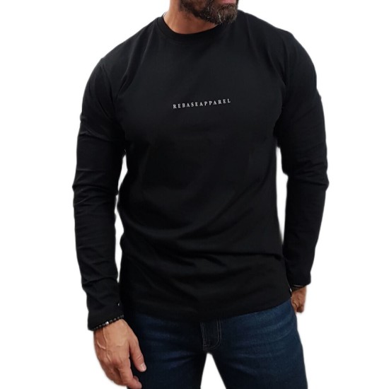 REBASE 252RTS-9062 BLACK Ανδρική μακρυμάνικη μπλούζα