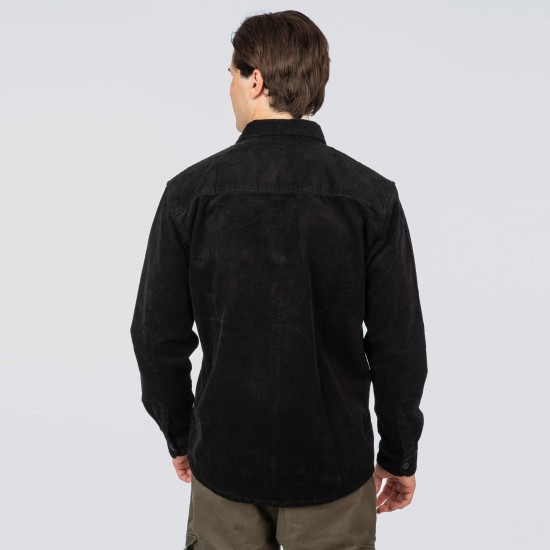 REBASE 252RGS-5104 BLACK OVERSHIRT ΜΕ ΚΟΥΚΟΥΛΑ 