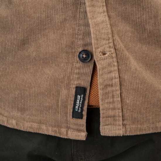 REBASE 252RGS-5097 BEIGE OVERSHIRT Κοτλέ Πουκάμισο 