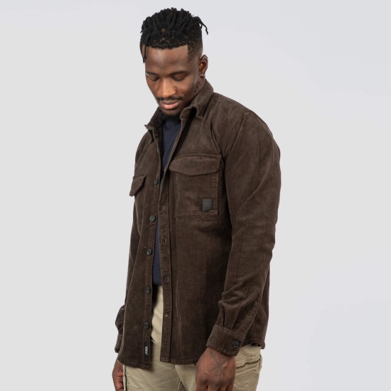REBASE 252RGS-5097 GREY OVERSHIRT Κοτλέ Πουκάμισο 