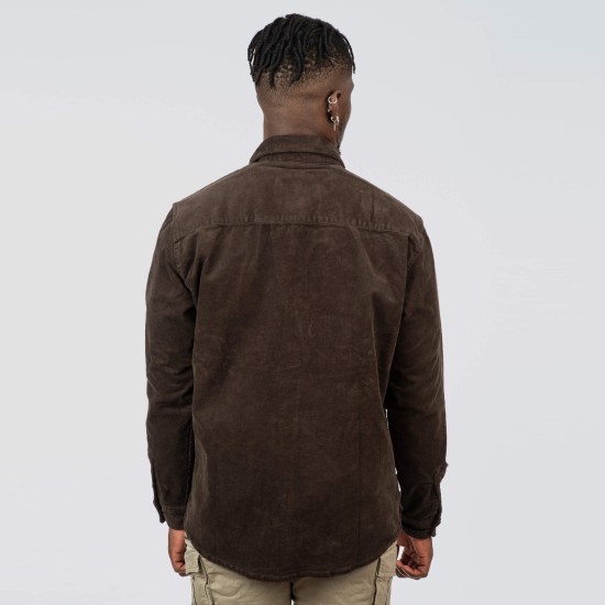 REBASE 252RGS-5097 GREY OVERSHIRT Κοτλέ Πουκάμισο 