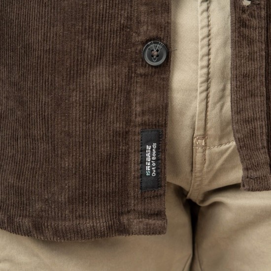 REBASE 252RGS-5097 GREY OVERSHIRT Κοτλέ Πουκάμισο 