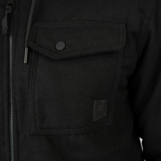 REBASE 252RGS-5104 BLACK OVERSHIRT ΜΕ ΚΟΥΚΟΥΛΑ 