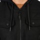 REBASE 252RGS-5104 BLACK OVERSHIRT ΜΕ ΚΟΥΚΟΥΛΑ 