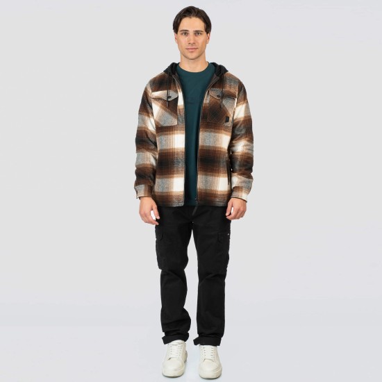 REBASE 252RGS-5104 CAMEL OVERSHIRT ΜΕ ΚΟΥΚΟΥΛΑ 