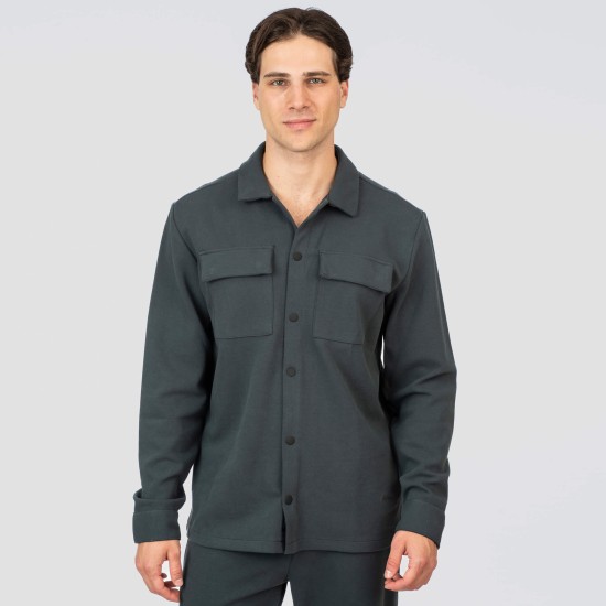 REBASE 252RCP-5108 BLUE GREY OVERSHIRT