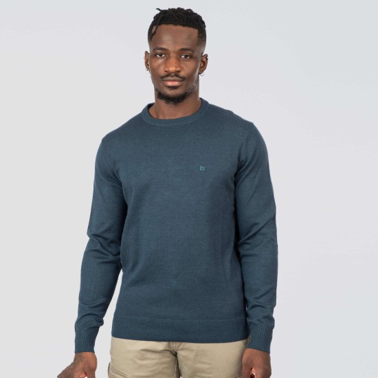 REBASE 252RKNIT-8030 DK TEAL Πουλόβερ 