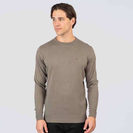 REBASE 252RKNIT-8030 GRIS GREY Πουλόβερ 