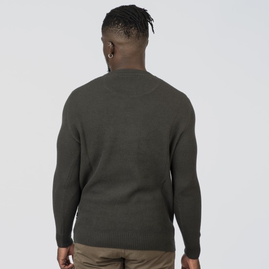 REBASE 252RKNIT-8036 DARK GREEN Πουλόβερ με αραιή πλέξη 