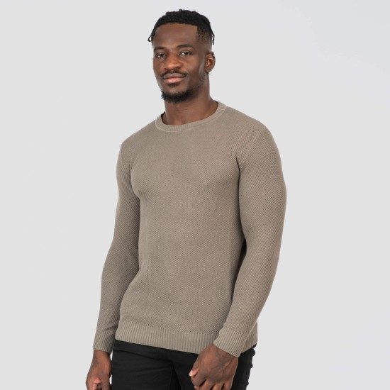 REBASE 252RKNIT-8036 SEAL GREY Πουλόβερ με αραιή πλέξη 