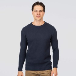 REBASE 252RKNIT-8036 BLUE MARINE Πουλόβερ με αραιή πλέξη 