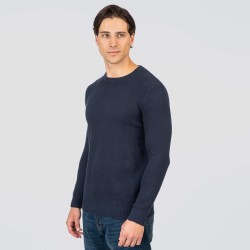 REBASE 252RKNIT-8036 BLUE MARINE Πουλόβερ με αραιή πλέξη 