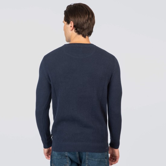 REBASE 252RKNIT-8036 BLUE MARINE Πουλόβερ με αραιή πλέξη 