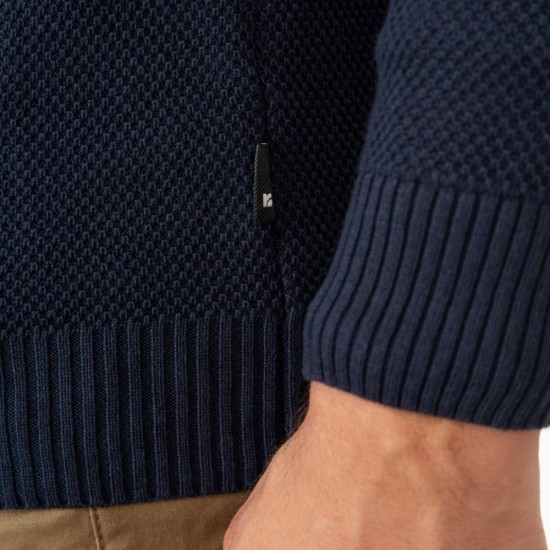 REBASE 252RKNIT-8036 BLUE MARINE Πουλόβερ με αραιή πλέξη 