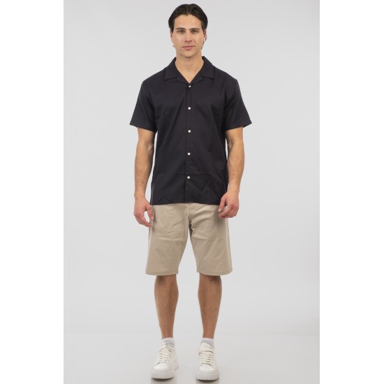 REBASE 251RGS-5080 DK NAVY Shirts with Byron Collar and Short Sleeves 