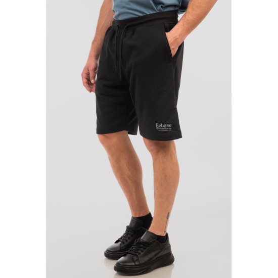 REBASE 251RTS-6011 BLACK Βαμβακερή βερμούδα