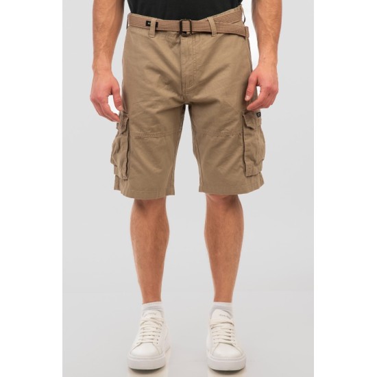 Ανδρική βερμούδα cargo REBASE 251RMSHO-7011 BRASS BEIGE