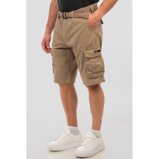 Ανδρική βερμούδα cargo REBASE 251RMSHO-7011 BRASS BEIGE