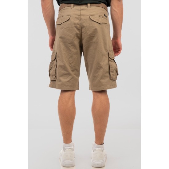 Ανδρική βερμούδα cargo REBASE 251RMSHO-7011 BRASS BEIGE