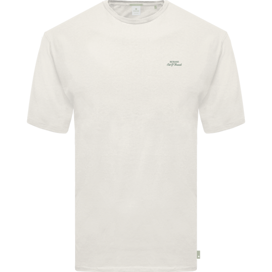 REBASE 251RTS-9014 OFF WHITE T-shirt με διακριτικό λογότυπο