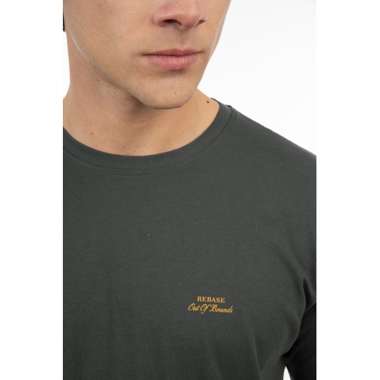 REBASE 251RTS-9014 FOREST GREEN T-shirt με διακριτικό λογότυπο