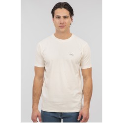 REBASE 251RTS-9014 OFF WHITE T-shirt με διακριτικό λογότυπο