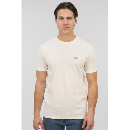 REBASE 251RTS-9014 OFF WHITE T-shirt με διακριτικό λογότυπο