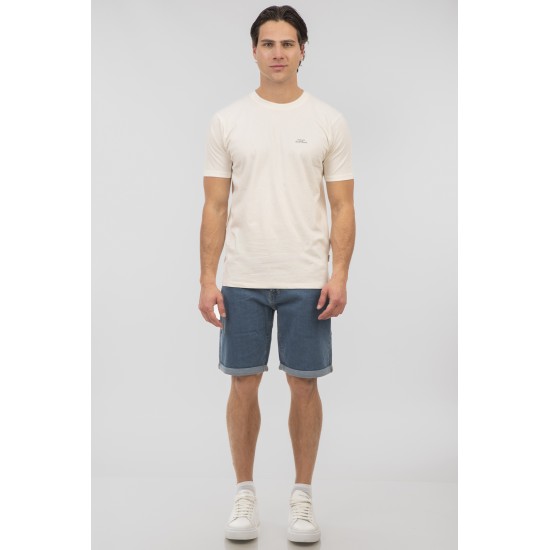 REBASE 251RTS-9014 OFF WHITE T-shirt με διακριτικό λογότυπο