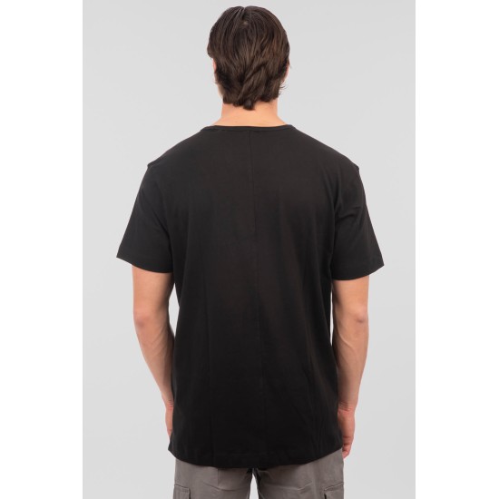 REBASE 251RTS-9037 BLACK T-shirt με λογότυπο